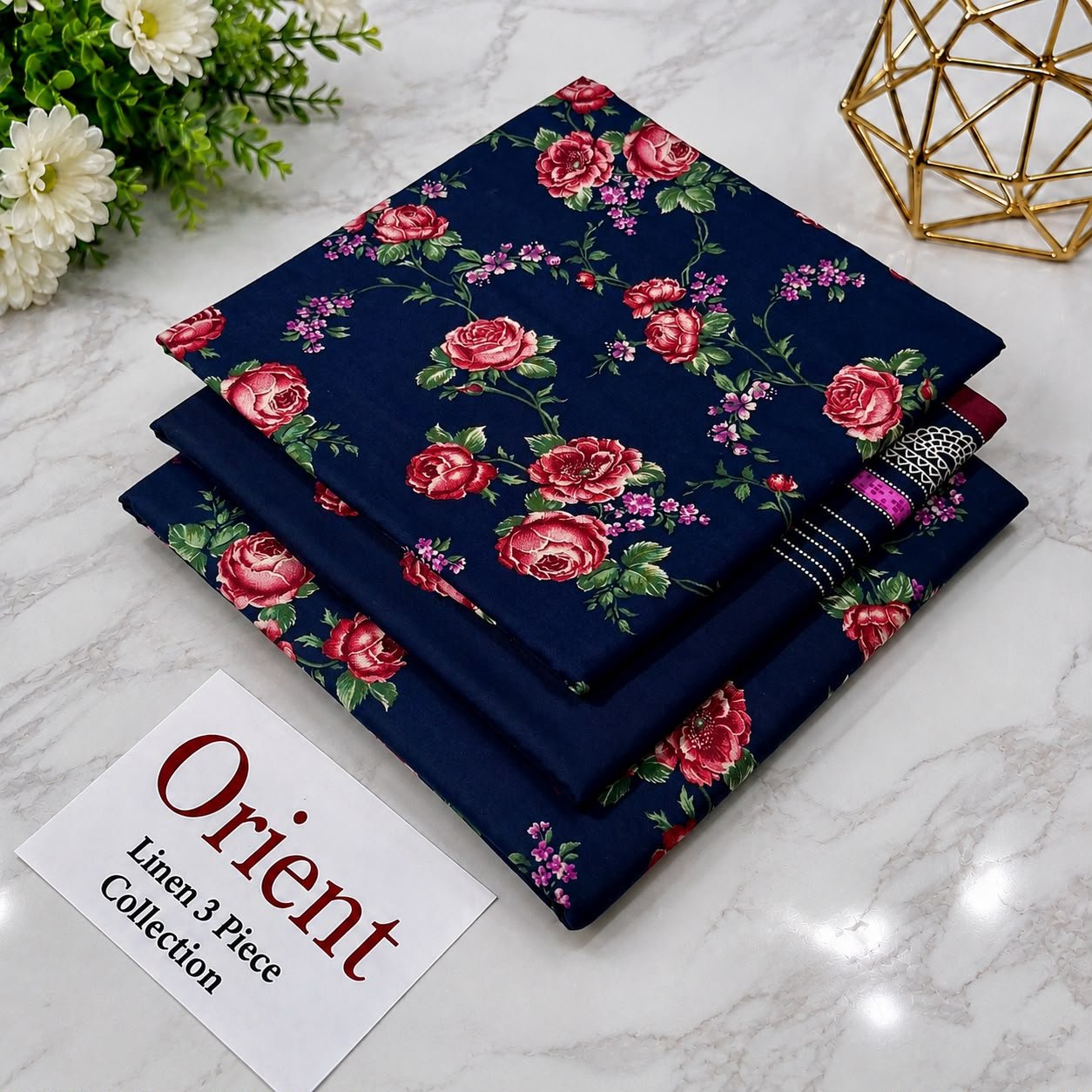 Orient Linen Printed 3 Piece