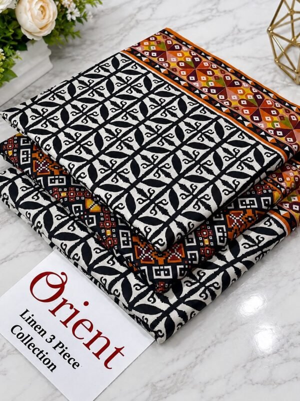 Orient Linen Printed 3 Piece