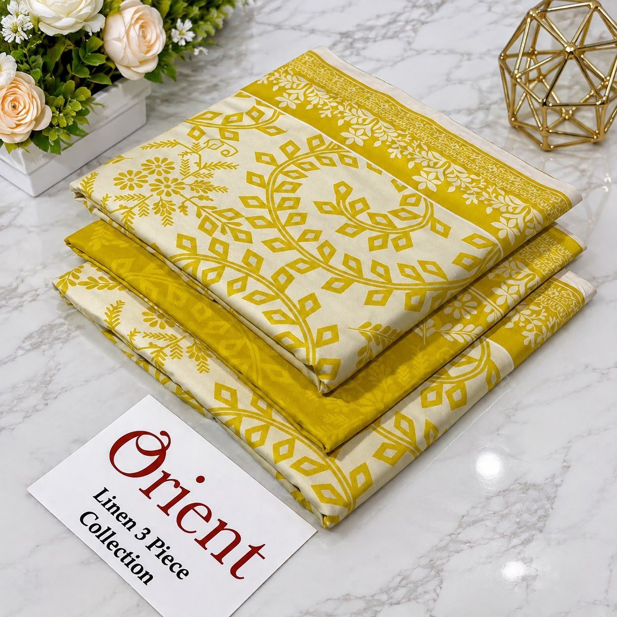 Orient Linen Printed 3 Piece