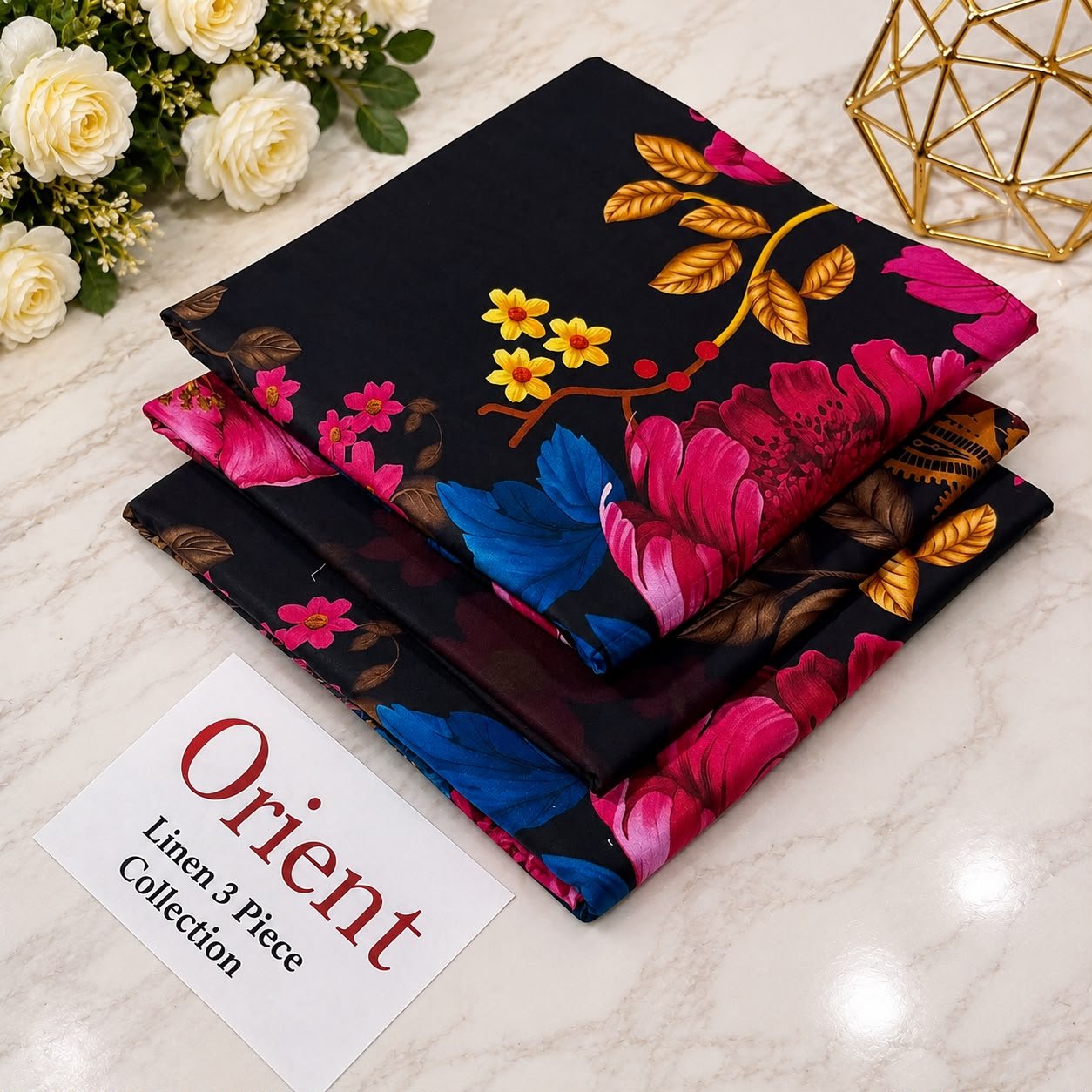 Orient Linen Printed 3 Piece