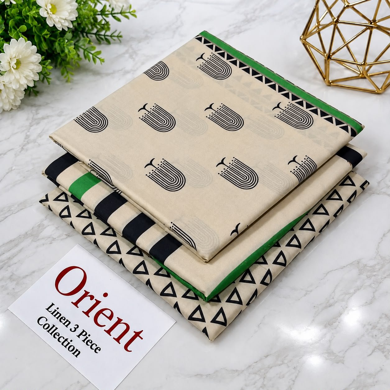 Orient Linen Printed 3 Piece