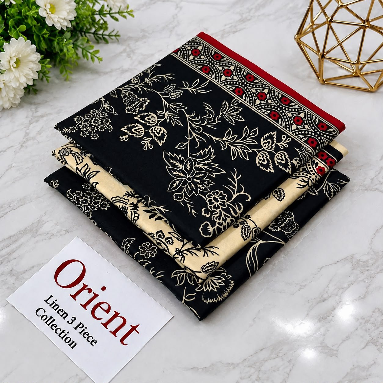 Orient Linen Printed 3 Piece