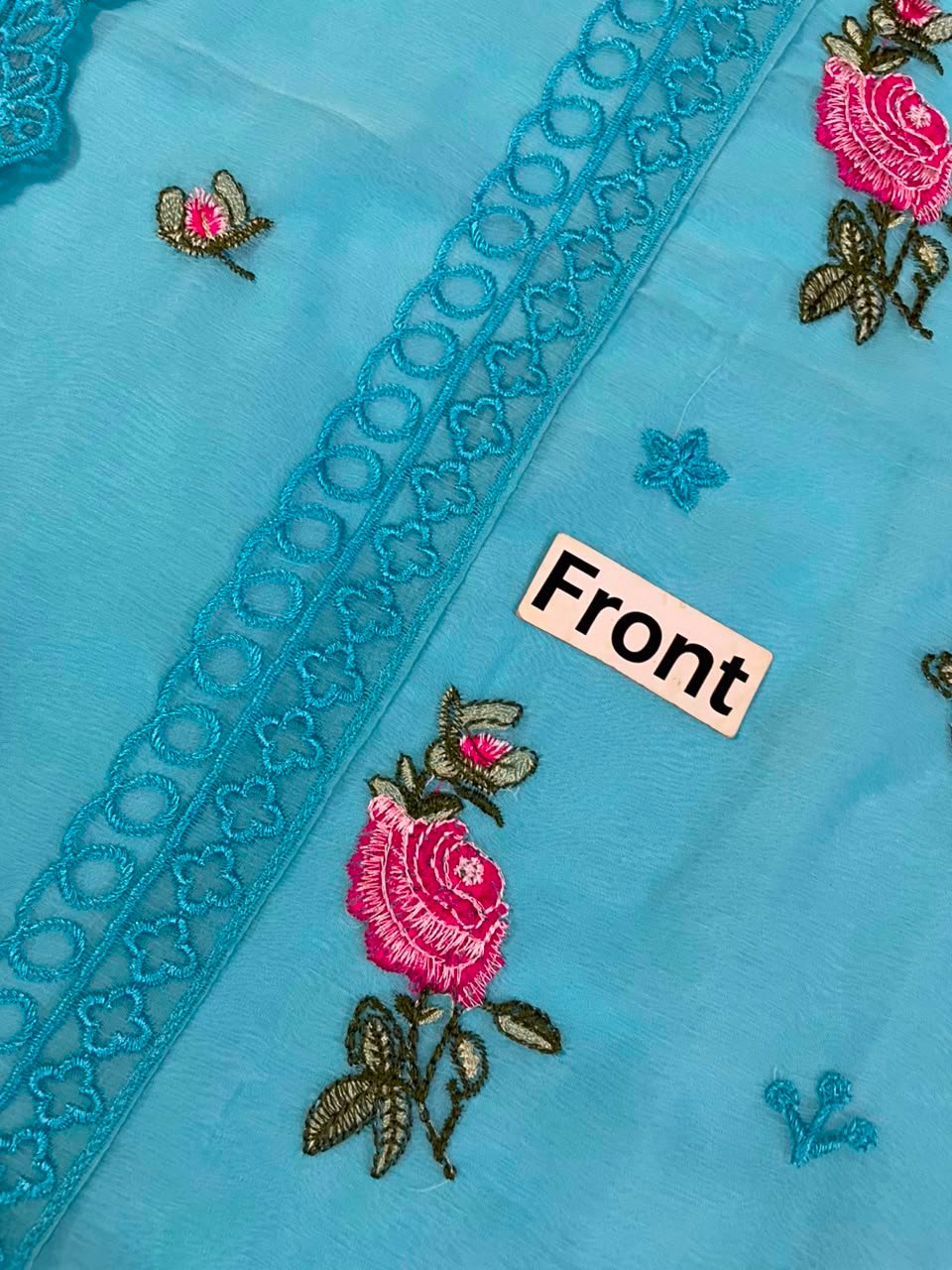 Baroque Imperial Chiffon Embroidered 3 Piece Suit - Image 8