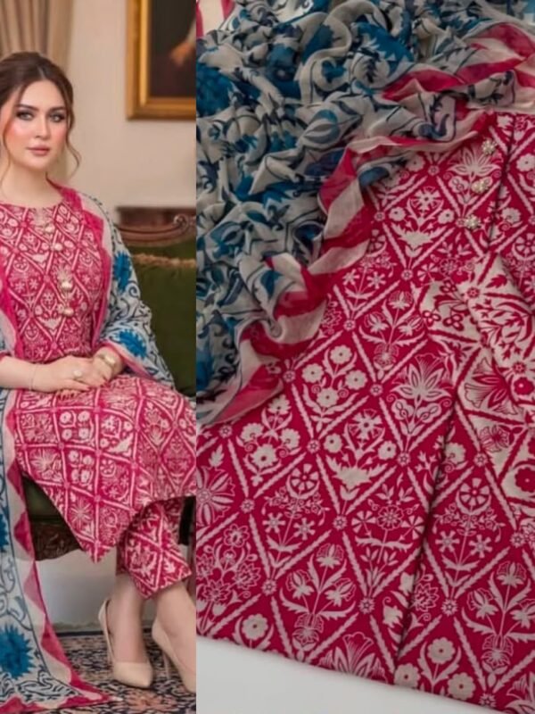 Lulusar Silk Digital Printed Shamooz Silk 3 Piece