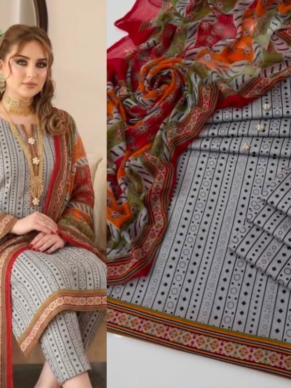 Lulusar Silk Mirage Digital Printed Shamooz Silk 3 Piece