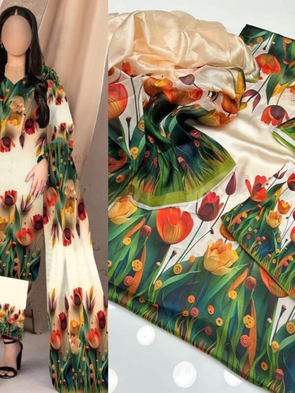 Lulusar Silk Mirage Digital Printed Shamooz Silk 3 Piece