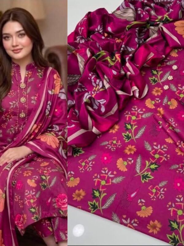 Lulusar Silk Mirage Digital Printed Shamooz Silk 3 Piece