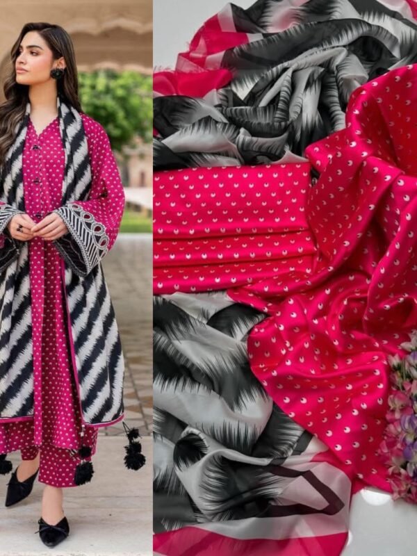 Lulusar Silk Mirage Digital Printed Shamooz Silk 3 Piece