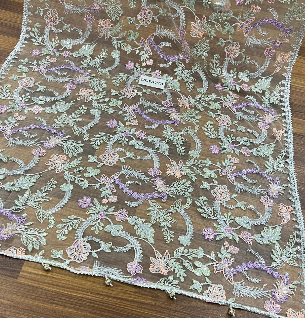 Zarif Royale Net Embroidered Luxury Suit 3PC - Image 2