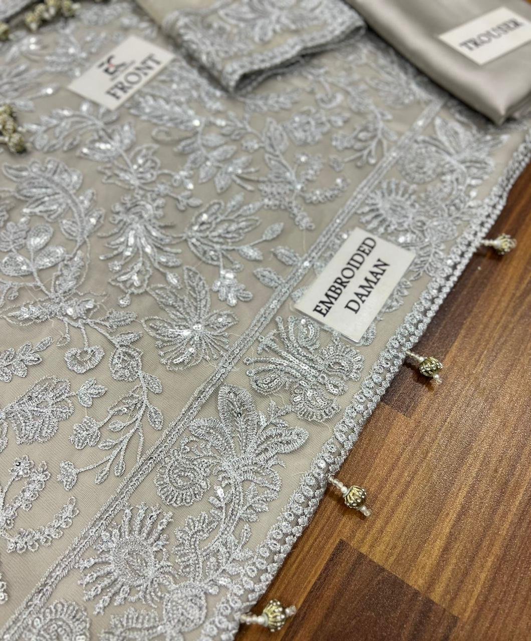 Zarif Royale Net Embroidered Luxury Suit 3PC - Image 3