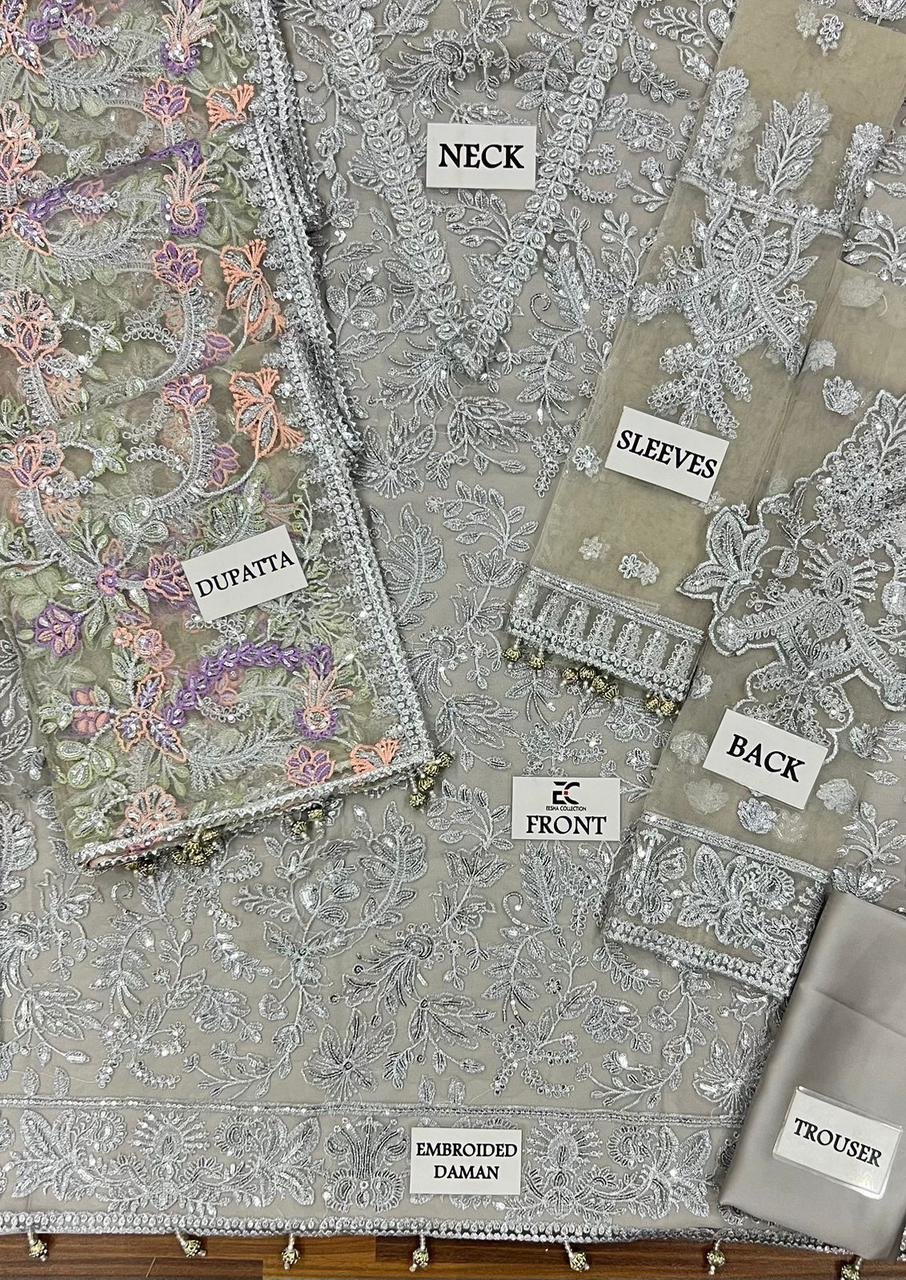 Zarif Royale Net Embroidered Luxury Suit 3PC - Image 5