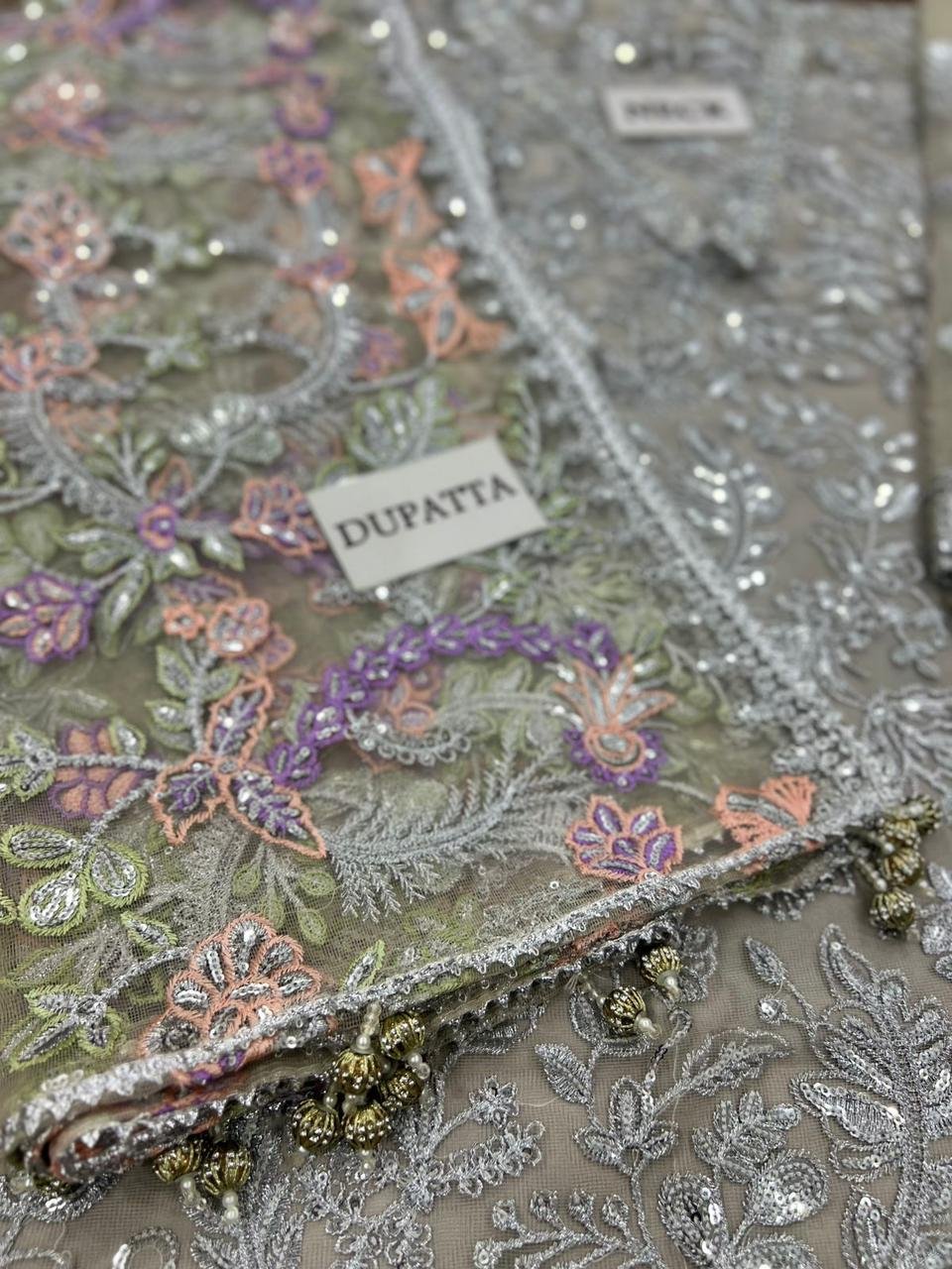 Zarif Royale Net Embroidered Luxury Suit 3PC - Image 7