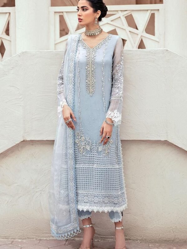 Mushq Royal Adda Work Organza Luxury Formal Suit 3PC