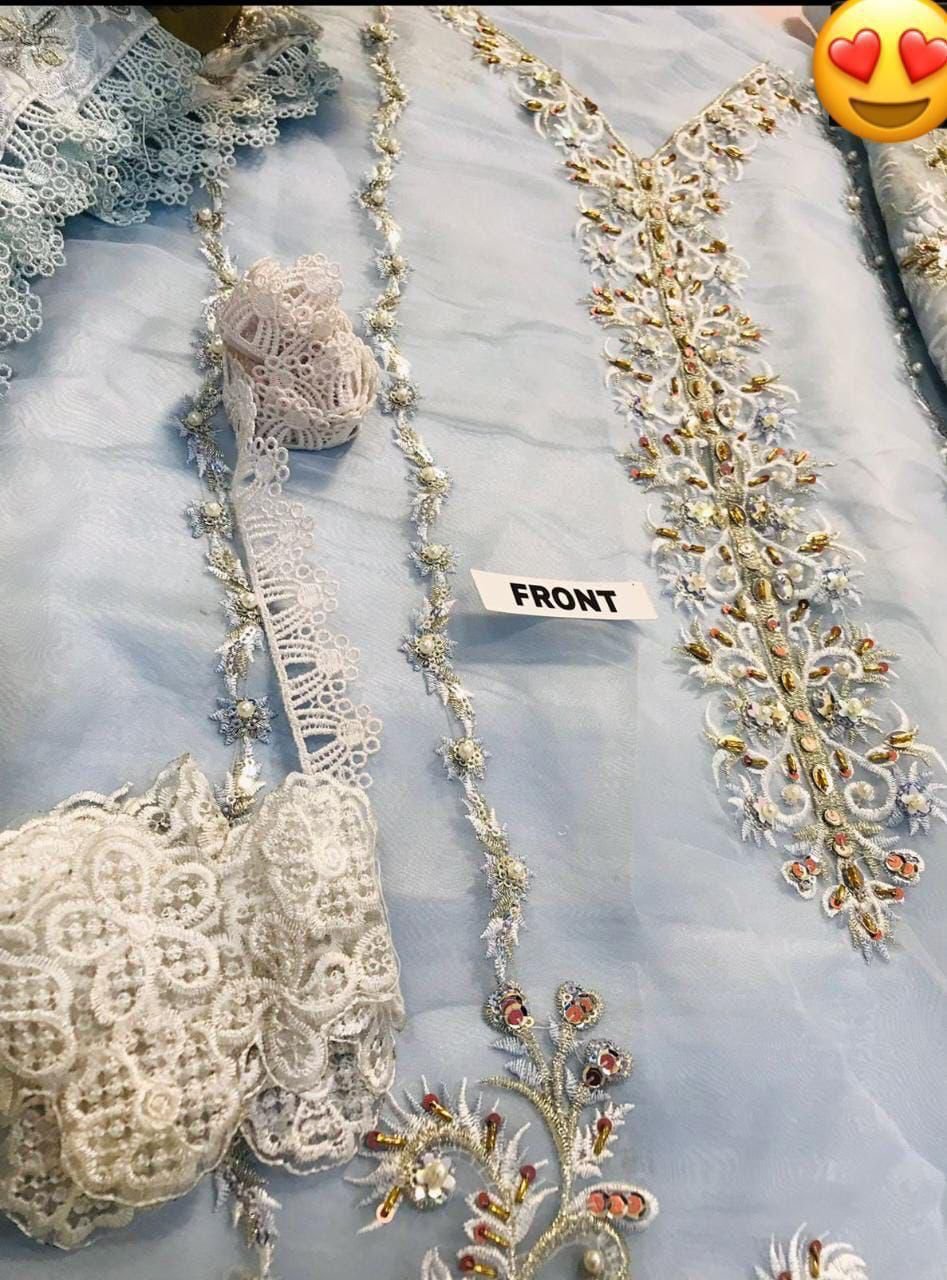 Mushq Royal Adda Work Organza Luxury Suit 3PC - Image 3
