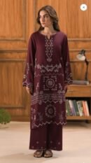 Lawn Embroidered 3 Piece Suit with Digital Monark Dupatta
