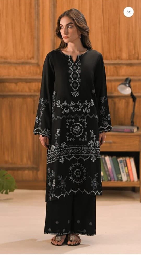 Lawn Embroidered 3 Piece Suit with Digital Monark Dupatta