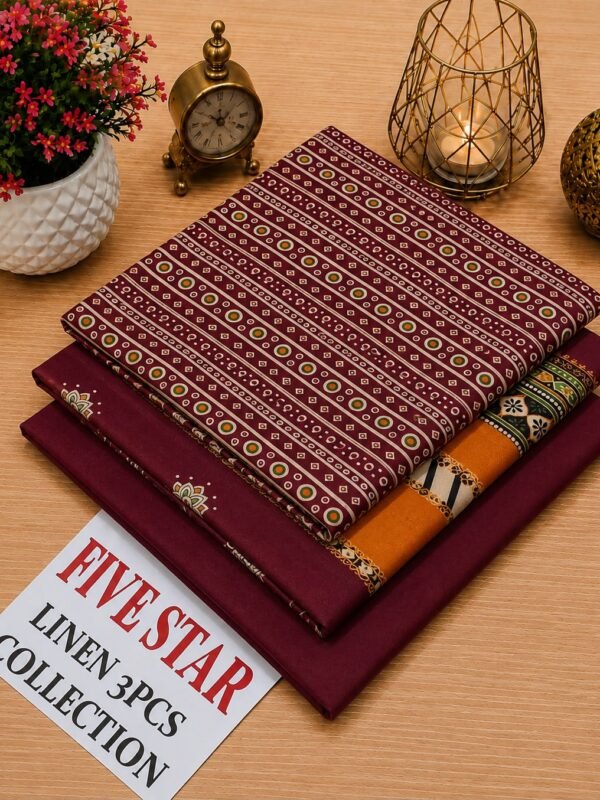 Five Star Printed Linen 3 Piece