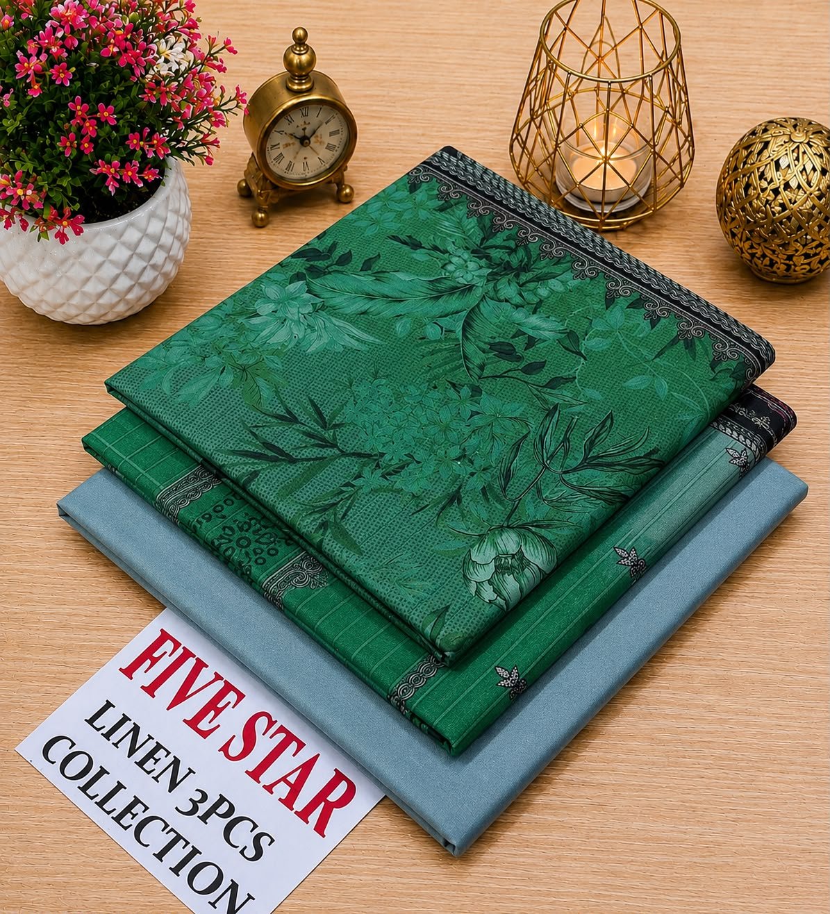 Five Star Printed Linen 3 Piece