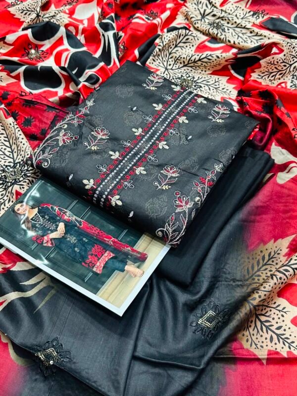 Linen Embroidered 3 Piece Suit