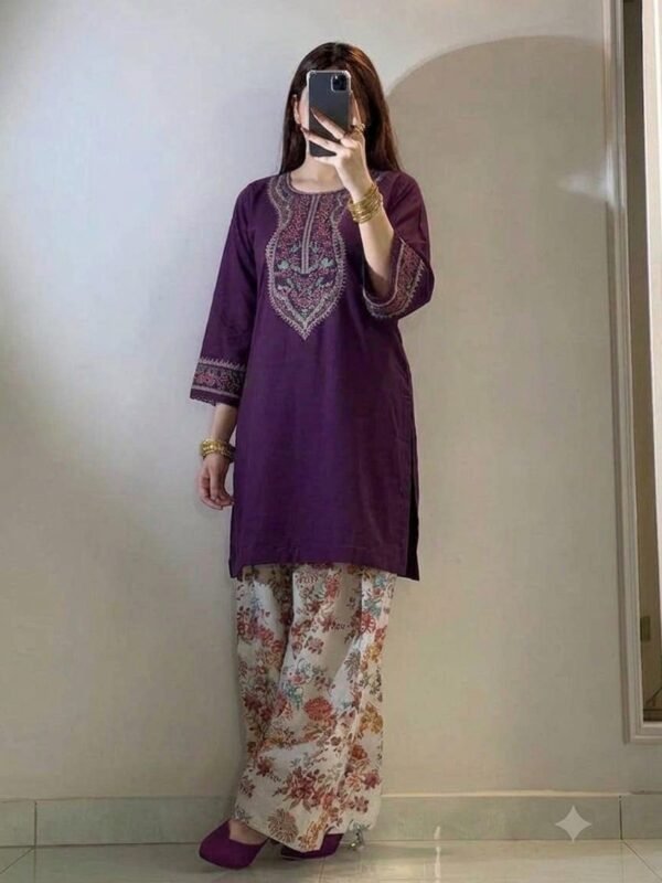 Laam Embroidered Dhanak 2 Piece