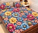 9D Digital Print Micro Cotton King Size Bedsheet Set – 3 Piece
