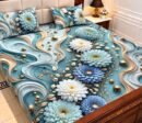 9D Digital Print Micro Cotton King Size Bedsheet Set – 3 Piece