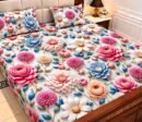 9D Digital Print Micro Cotton King Size Bedsheet Set – 3 Piece