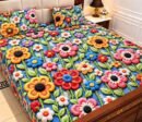 9D Digital Print Micro Cotton King Size Bedsheet Set – 3 Piece